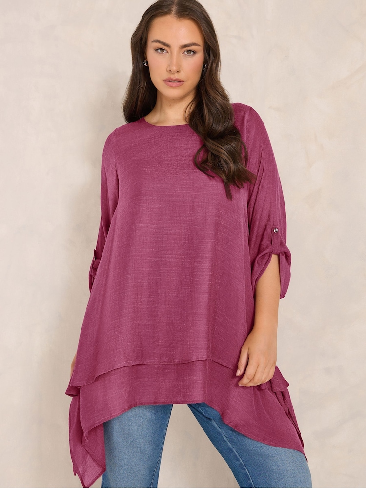 Evans Red Double Layer Blouse - Image 1 of 6 Evans Red Double Layer Blouse - Image 1 of 6