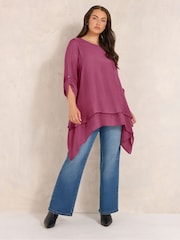 Evans Red Double Layer Blouse - Image 2 of 6