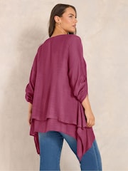 Evans Red Double Layer Blouse - Image 3 of 6