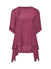 Evans Red Double Layer Blouse - Image 5 of 6
