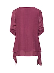 Evans Red Double Layer Blouse - Image 6 of 6
