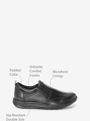 Black Narrow Fit (E) School Leather Loafers - Image 10 of 10