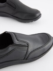 Black Narrow Fit (E) School Leather Loafers - Image 7 of 10