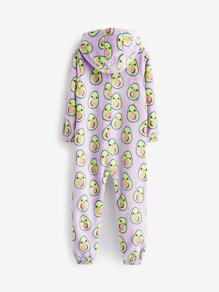 Purple Avocado 3D Teddy Fleece Borg All-In-One (1.5-16yrs) - Image 2 of 2