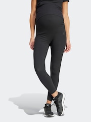 adidas Black Maternity Sportswear Ribbed High Waist 7/8 Leggings - Image 1 of 6