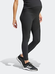 adidas Black Maternity Sportswear Ribbed High Waist 7/8 Leggings - Image 3 of 6
