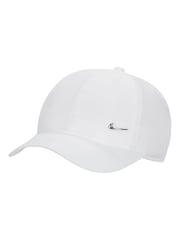 Nike White Dri FIT Club Kids Unstructured Metal Swoosh Cap - Image 1 of 2