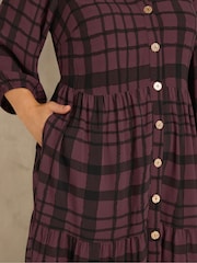 Evans Red Button Tiered Dress - Image 4 of 6