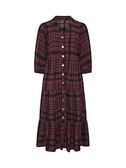 Evans Red Button Tiered Dress - Image 5 of 6
