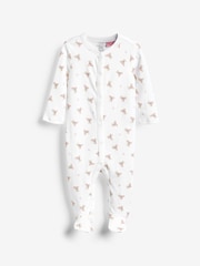 Polo Ralph Lauren Girls Baby Pink Bears100% Cotton Babygrow - Image 1 of 3