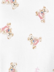 Polo Ralph Lauren Girls Baby Pink Bears100% Cotton Babygrow - Image 3 of 3