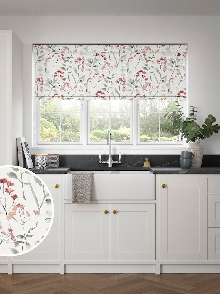 Rust Orange Isla Floral Made to Measure Roller Blind - Image 1 of 6