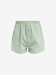 Sage Green Check 4 pack Woven Pure Cotton Boxers - Image 2 of 7