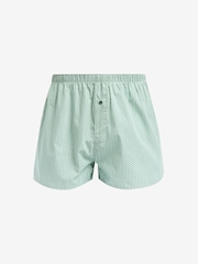 Sage Green Check 4 pack Woven Pure Cotton Boxers - Image 3 of 7