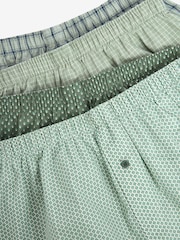 Sage Green Check 4 pack Woven Pure Cotton Boxers - Image 7 of 7