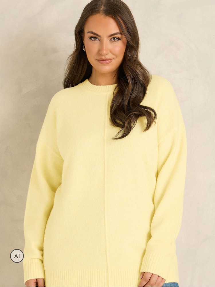 Evans Yellow Front Seam Jumper - Image 1 of 6 Evans Yellow Front Seam Jumper - Image 1 of 6