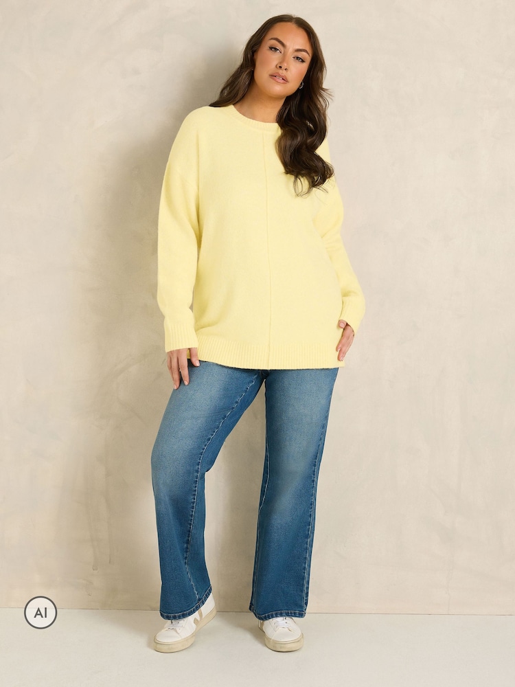 Evans Yellow Front Seam Jumper - Image 2 of 6 Evans Yellow Front Seam Jumper - Image 2 of 6