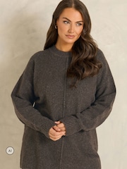Evans Brown Front Seam Jumper - Image 1 of 6