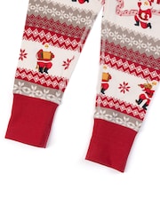Chelsea Peers Natural Kids Musical Santa Fairisle Print Long Pyjamas Set - Image 10 of 10
