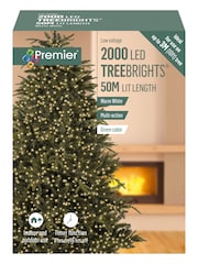 Premier Decorations Ltd White Tree Brights 50m Christmas Lights with Timer - Image 3 of 4
