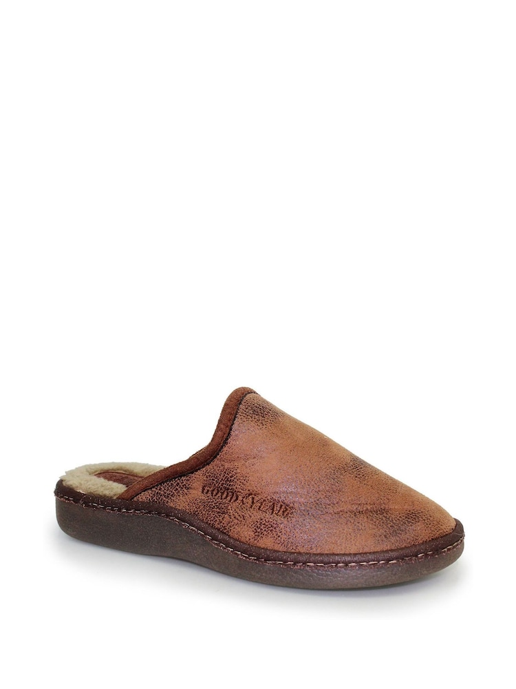 Goodyear Glen Brown Mens Mule Slippers - Image 1 of 5