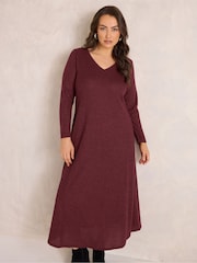 Burgund - Evans Ribbed Dress - Bild 1 von 6