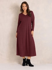 Burgund - Evans Ribbed Dress - Bild 2 von 6