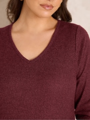 Burgund - Evans Ribbed Dress - Bild 4 von 6