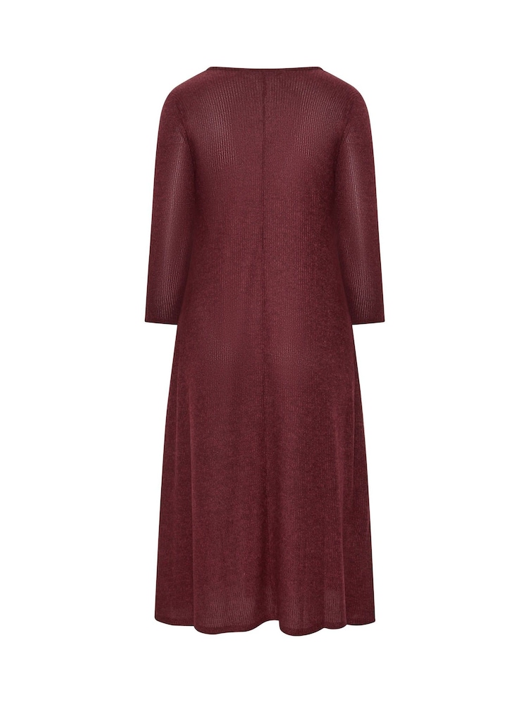 Burgund - Evans Ribbed Dress - Bild 6 von 6
