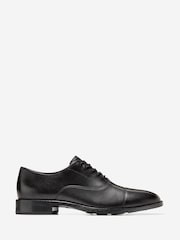 Cole Haan Black Hawthorne Cap Toe Shoes - Image 1 of 6