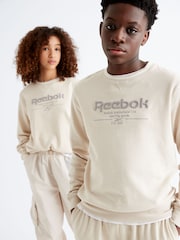 Reebok Embroidered Logo 100% Cotton Chalk White Sweatshirt - Image 1 of 10