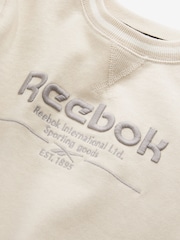Reebok Embroidered Logo 100% Cotton Chalk White Sweatshirt - Image 10 of 10
