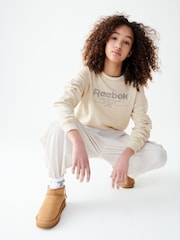Reebok Embroidered Logo 100% Cotton Chalk White Sweatshirt - Image 2 of 10