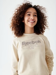 Reebok Embroidered Logo 100% Cotton Chalk White Sweatshirt - Image 6 of 10