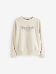 Reebok Embroidered Logo 100% Cotton Chalk White Sweatshirt - Image 8 of 10