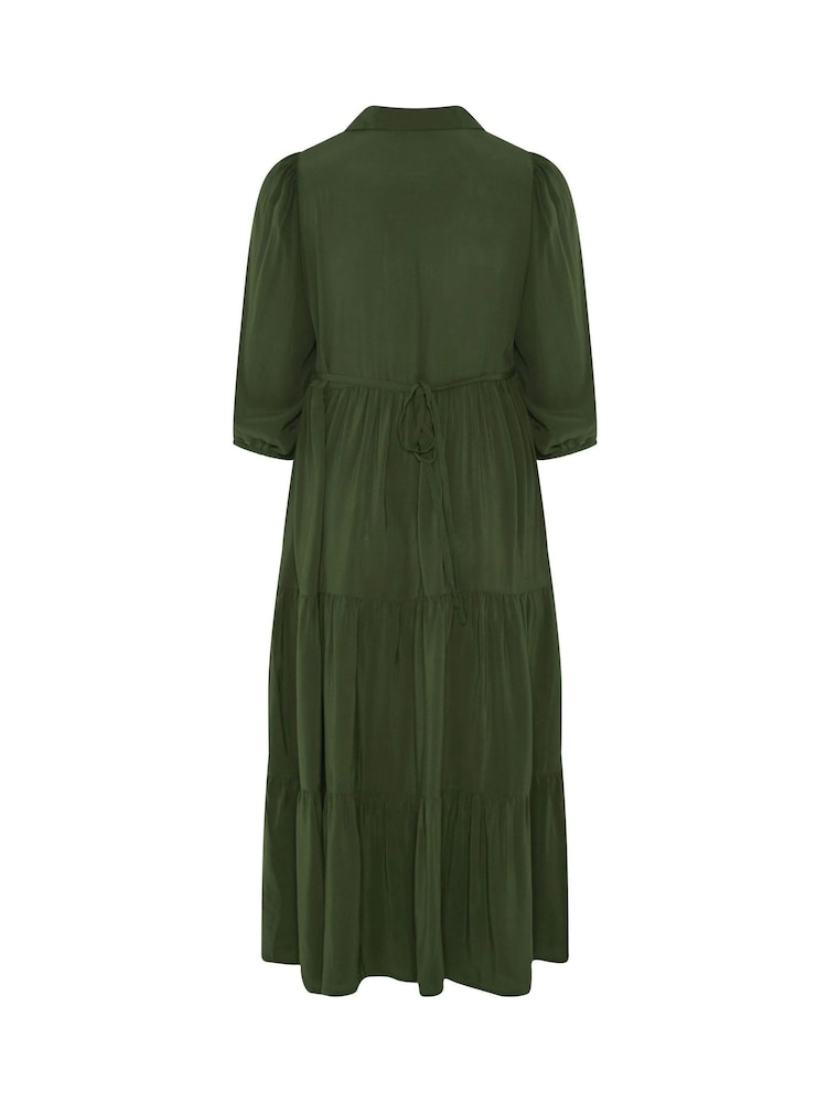 Evans Green Button Tiered Dress - Image 6 of 6 Evans Green Button Tiered Dress - Image 6 of 6