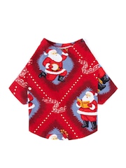 Chelsea Peers Red Pets Cotton Christmas Tree Stripe Pyjama T-Shirt - Image 2 of 4
