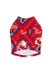Chelsea Peers Red Pets Cotton Christmas Tree Stripe Pyjama T-Shirt - Image 3 of 4