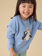MORI Blue Penguin and Snowman Sweatshirt - Image 1 of 3