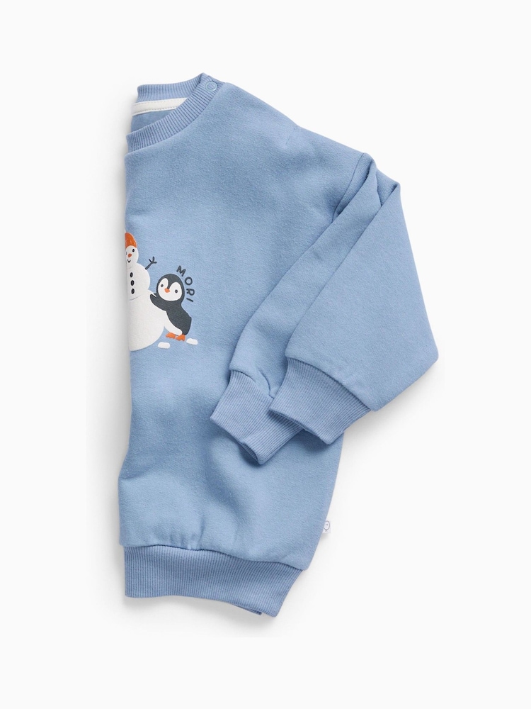 MORI Blue Penguin and Snowman Sweatshirt - Image 3 of 3 MORI Blue Penguin and Snowman Sweatshirt - Image 3 of 3