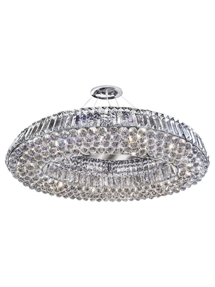 Searchlight Chrome Myrtle Chrome Crystal 10Lt Pendant Ceiling Light - Image 2 of 3