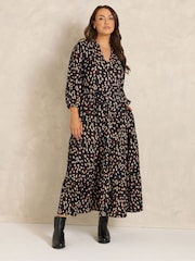 Evans Jersey Tiered Button Detail Dress - Պատկեր 2 6-ից