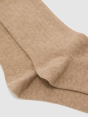 Taupe foncé - Chaussettes Reiss Felicia côtelées en coton mélangé - Image 2 de 3