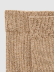 Taupe foncé - Chaussettes Reiss Felicia côtelées en coton mélangé - Image 3 de 3