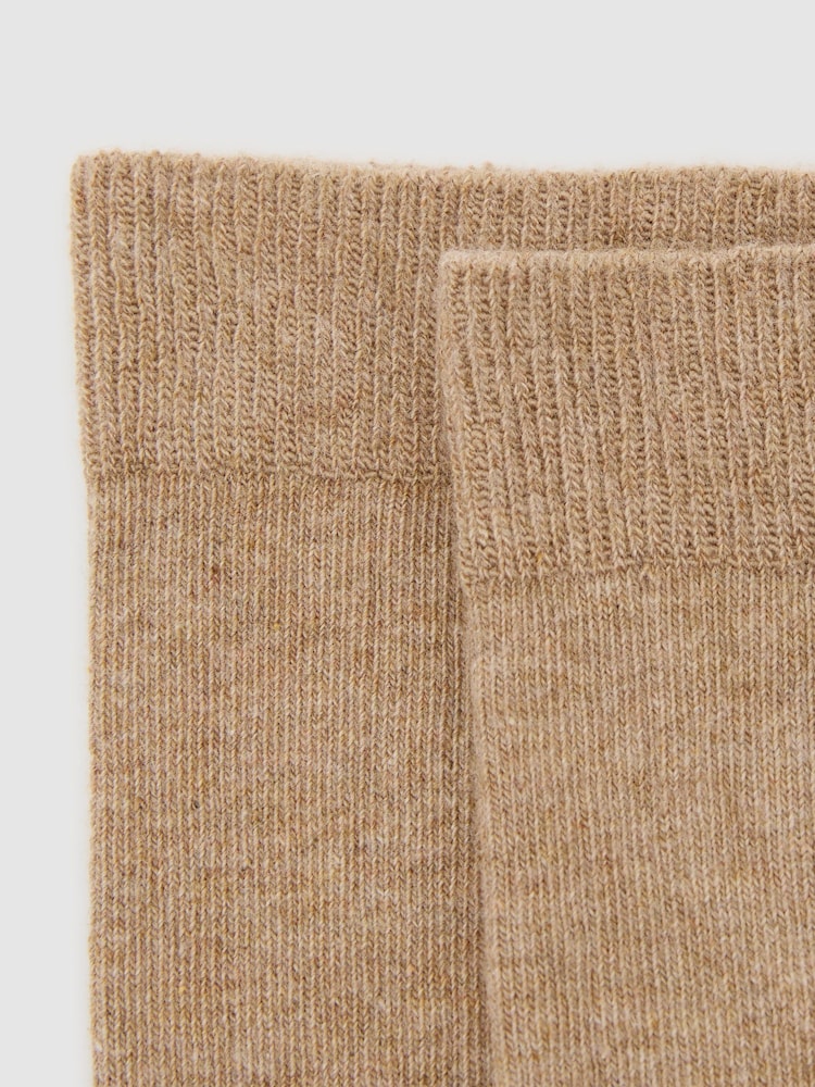 Taupe foncé - Chaussettes Reiss Felicia côtelées en coton mélangé - Image 3 de 3