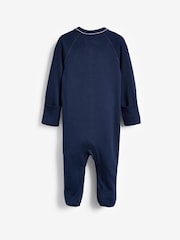 Polo Ralph Lauren Navy Blue Baby Logo Sleepsuit - Image 2 of 3