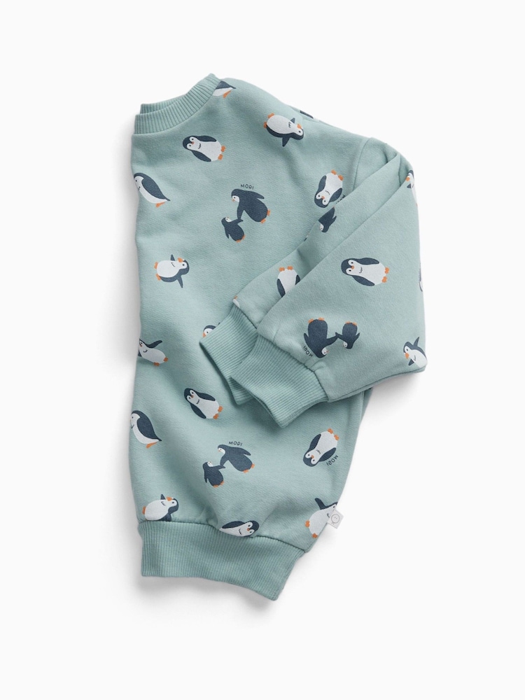 MORI Blue Blue Penguin Print Sweatshirt - Image 2 of 2 MORI Blue Blue Penguin Print Sweatshirt - Image 2 of 2