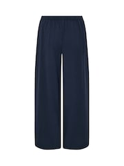 Evans Blue Pleated Front Wide Leg Trousers - Image 6 of 6