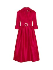 Gina Bacconi Red Ismene Fit And Flare Midi Dress - Image 10 of 10