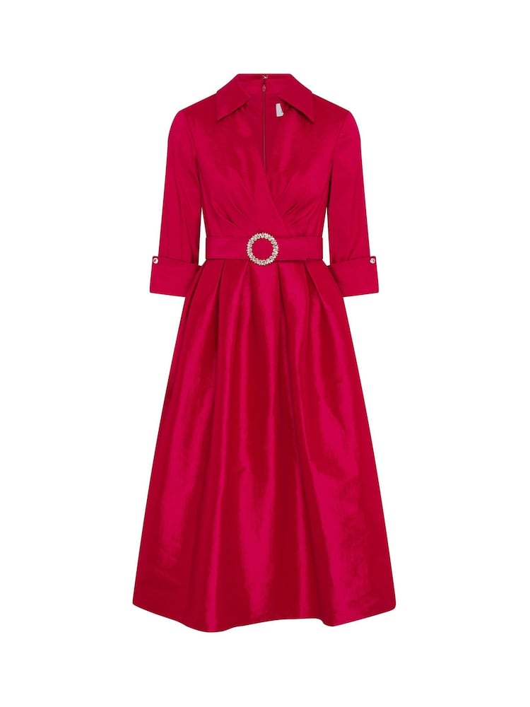 Gina Bacconi Red Ismene Fit And Flare Midi Dress - Image 10 of 10 Gina Bacconi Red Ismene Fit And Flare Midi Dress - Image 10 of 10
